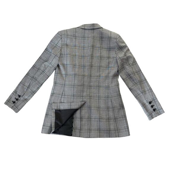 Calvin Klein Glenn Plaid Double Breasted Blazer Jacket Sz 8 Grey Black Plaid - Picture 7 of 11